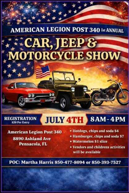 American Legion Post 340 1st Annual Car, Jeep, & Motorcycle Show